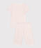 Pigiama capri in cotone con stampa a fiori bambina MARSHMALLOW/ PANTY