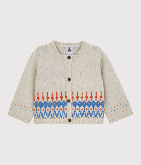 Cardigan jacquard bébé in maglia di lana. beige MONTELIMAR CHINE