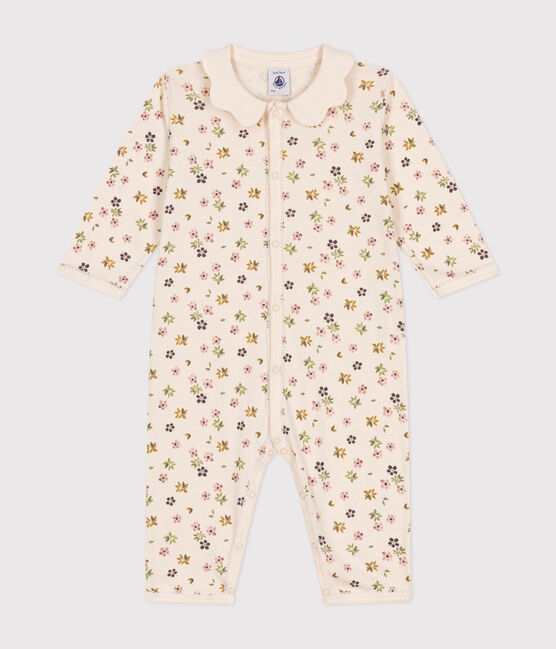 Pigiama senza piedini in cotone con stampa a fiori neonato bianco AVALANCHE/ MULTICO