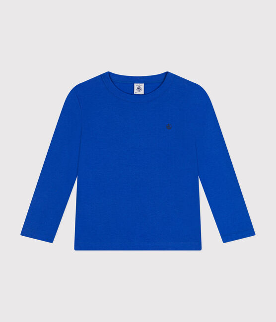 T-shirt a maniche lunghe a costine bambina/bambino blu CALVIN