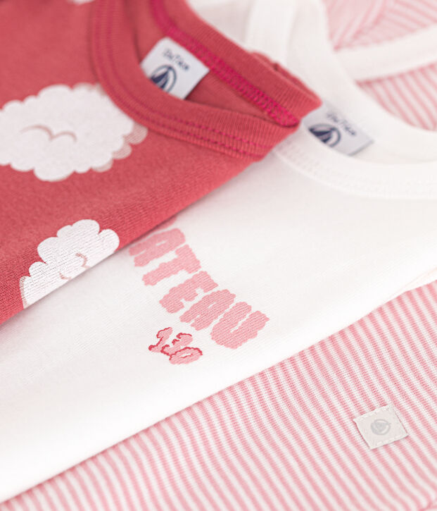 Confezione da 3 body beb&egrave; a maniche corte in cotone multicolore