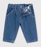 Pantaloni in denim tinta unita neonato blu