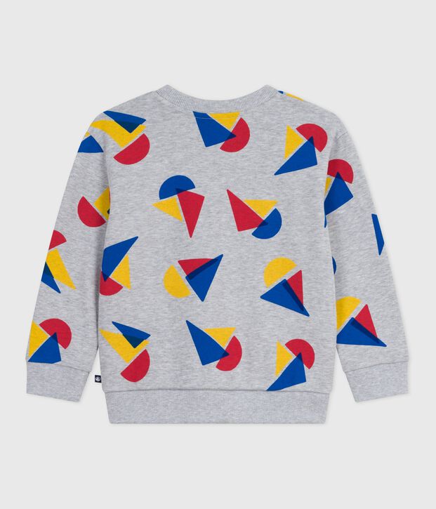 Felpa in cotone stampato bambino grigio/multicolore