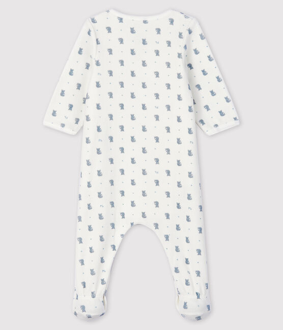 Body-pigiama fantasia koala bebè in ciniglia di cotone biologico bianco MARSHMALLOW/bianco MULTICO