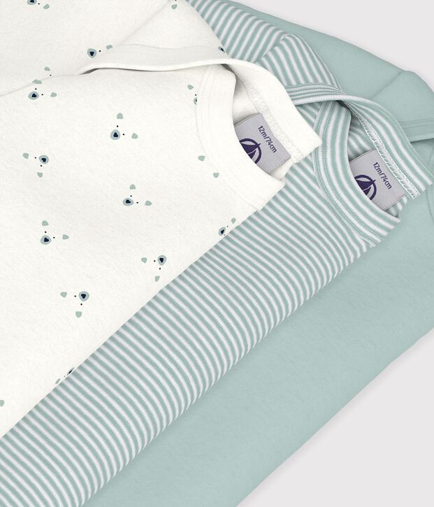 Set di body a maniche lunghe in cotone con orso stampato neonato multicolore