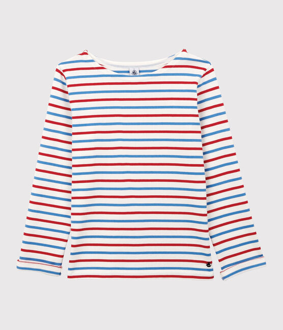 Marinière in cotone Donna bianco MARSHMALLOW/rosso BRASIER/blu PEPS