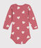 Body a maniche lunghe in cotone neonato rosa ROSEWOOD/ MARSHMALLOW