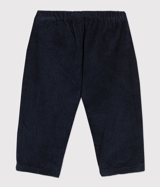 Pantalone bebè in velluto a coste grosse blu SMOKING