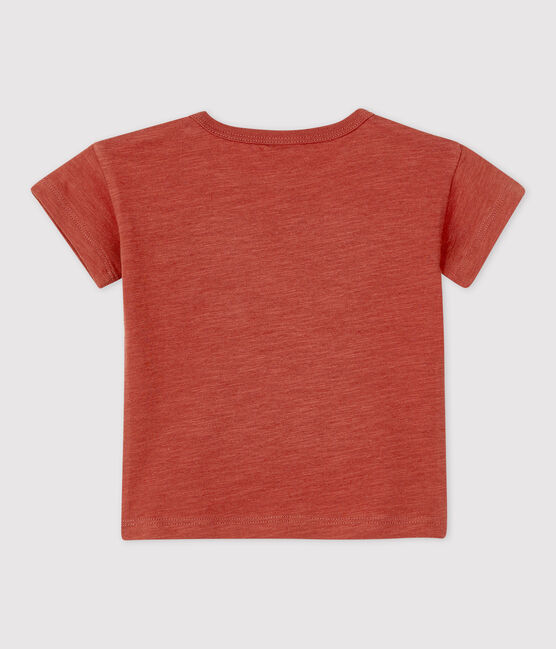 T-shirt bebè tinta unita a maniche corte in jersey marrone OMBRIE