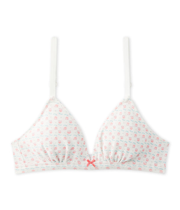 Reggiseno a triangolo con stampa bianco/multicolore