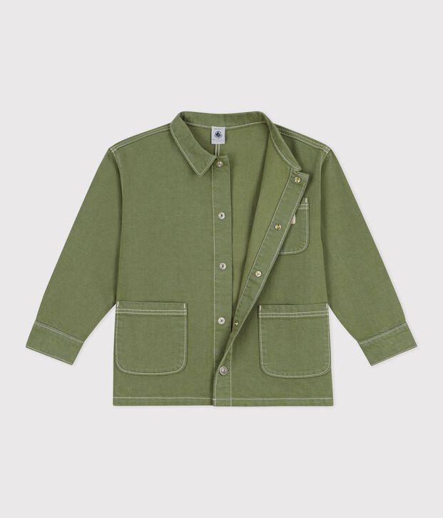 Giacca bambino in cotone tinta unita OLIVINE