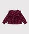 Blusa a maniche lunghe in cotone con stampa bambina rosso/multicolore