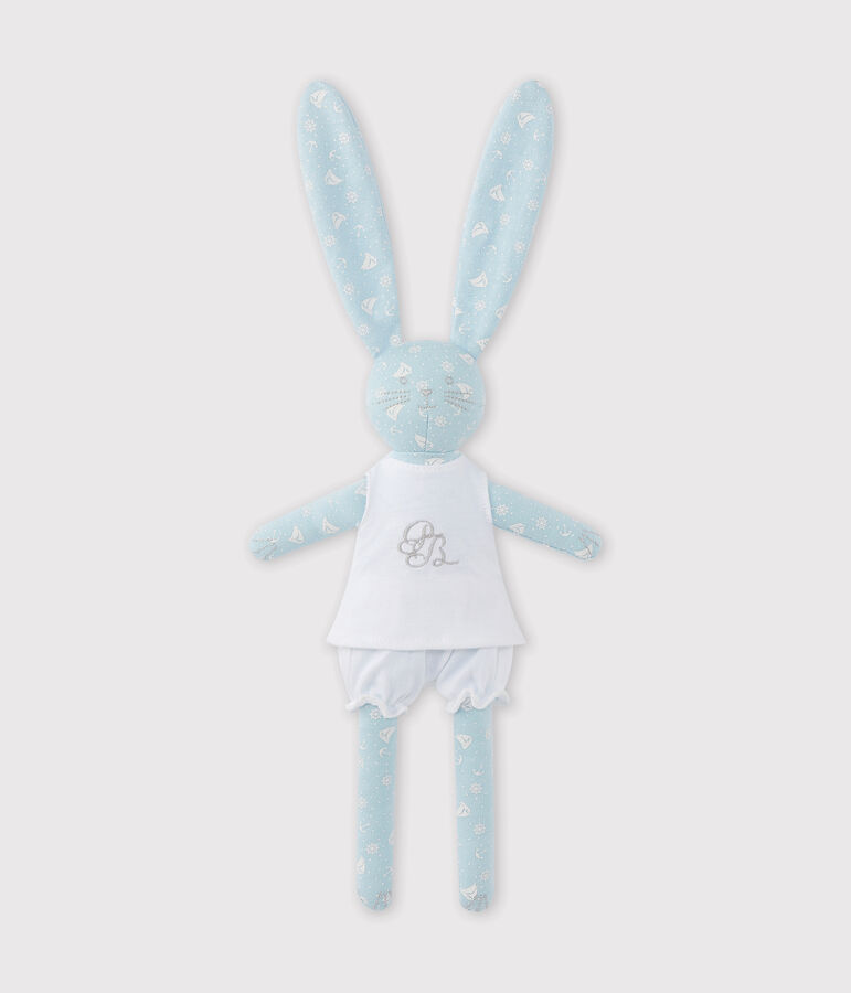 Doudou coniglietto stampato blu TOUDOU/bianco ECUME