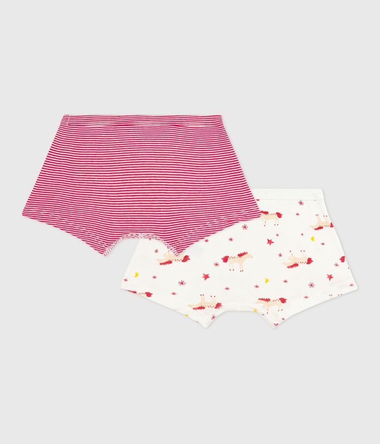 Set di boxer in cotone con stampa di cavalli in vita bambino multicolore