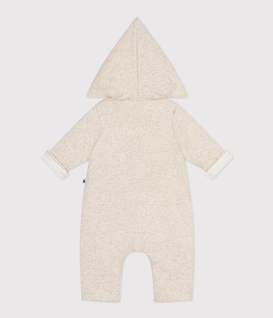 Tutina lunga in ovattina con cappuccio in cotone per bebè beige MONTELIMAR CHINE