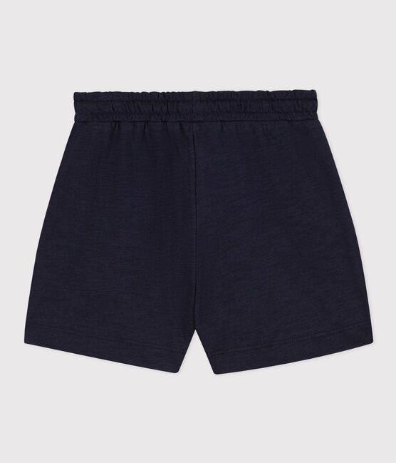 Shorts bambina in jersey fiammato blu SMOKING