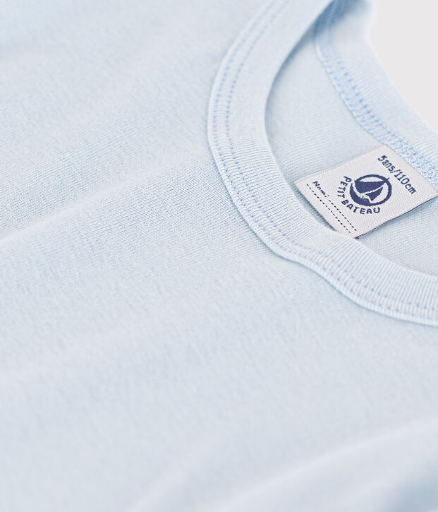 T-shirt a maniche lunghe in cotone blu