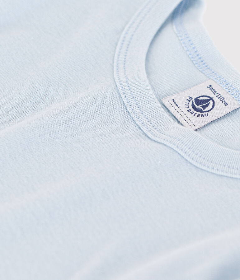 T-shirt a maniche lunghe in cotone blu