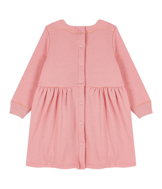Abito a maniche lunghe da bebè femmina in maglia di velluto rosa CHARME CN