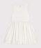 Abito smanicato in cotone operato bambina bianco MARSHMALLOW