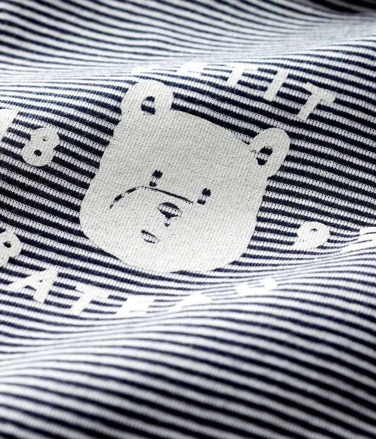 Body manica lunga e dolcevita beb&egrave; blu/bianco