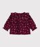 Blusa a maniche lunghe in velluto con stampa a fiori neonata rosso/multicolore