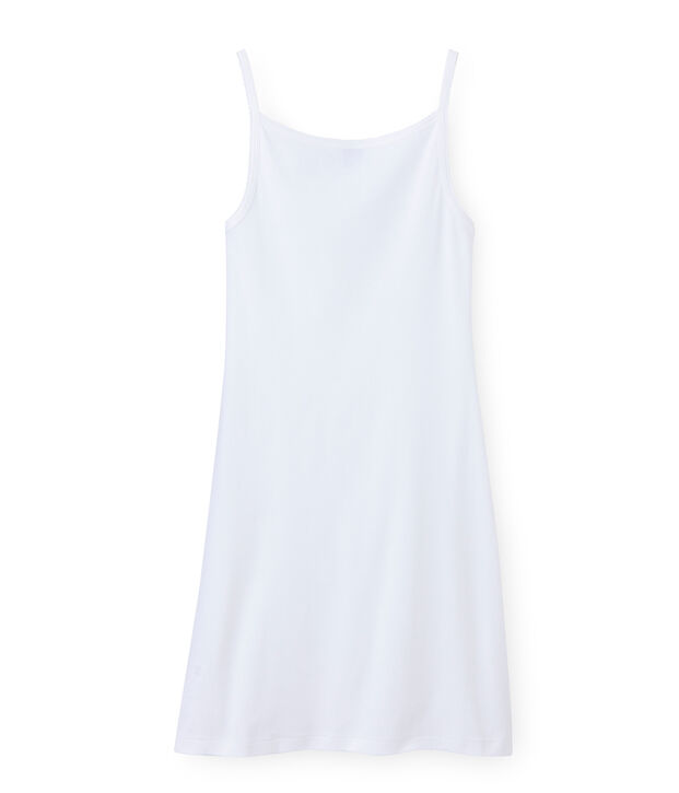 Chemise &agrave; bretelles femme coton/laine/soie bianco Lait