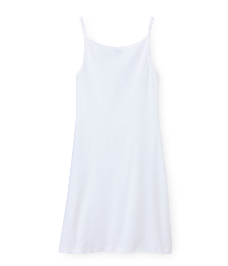 Chemise &agrave; bretelles femme coton/laine/soie bianco Lait