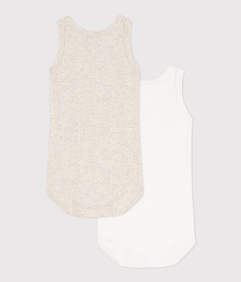 Confezione da 2 body a canotta in costina lavorata in cotone multicolore