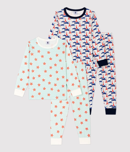 Confezione da 2 pigiami bambino fantasia a stelle e Parigi in cotone variante 1