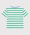 T-shirt a maniche corte in cotone a righe bambino bianco MARSHMALLOW/ PRADO