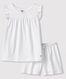 Pigiama corto bianco bambina in cotone sottile