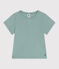 T-shirt a maniche corte in cotone tinta unita bambina verde PAUL