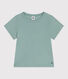 T-shirt a maniche corte in cotone tinta unita bambina