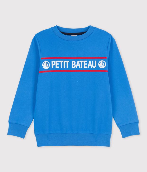 Felpa in molleton bambino blu