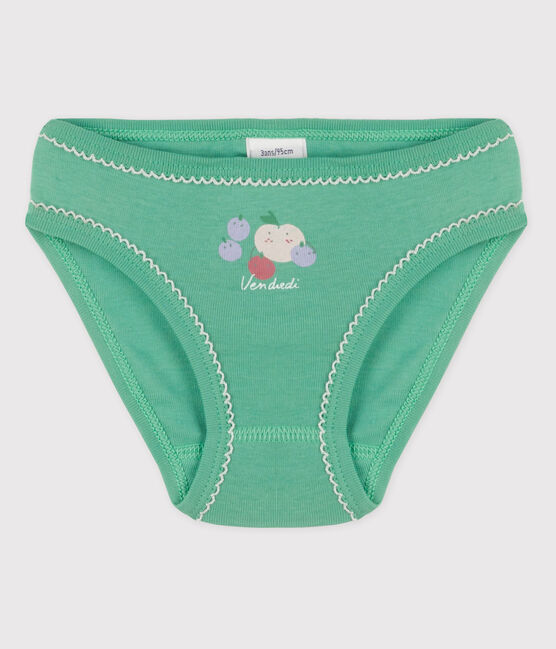 La mutandina in cotone per bambina verde ALOEVERA