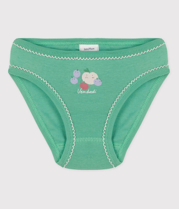 La mutandina in cotone per bambina verde