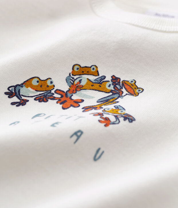 T-shirt mc beb&egrave; maschietto fantasia bianco