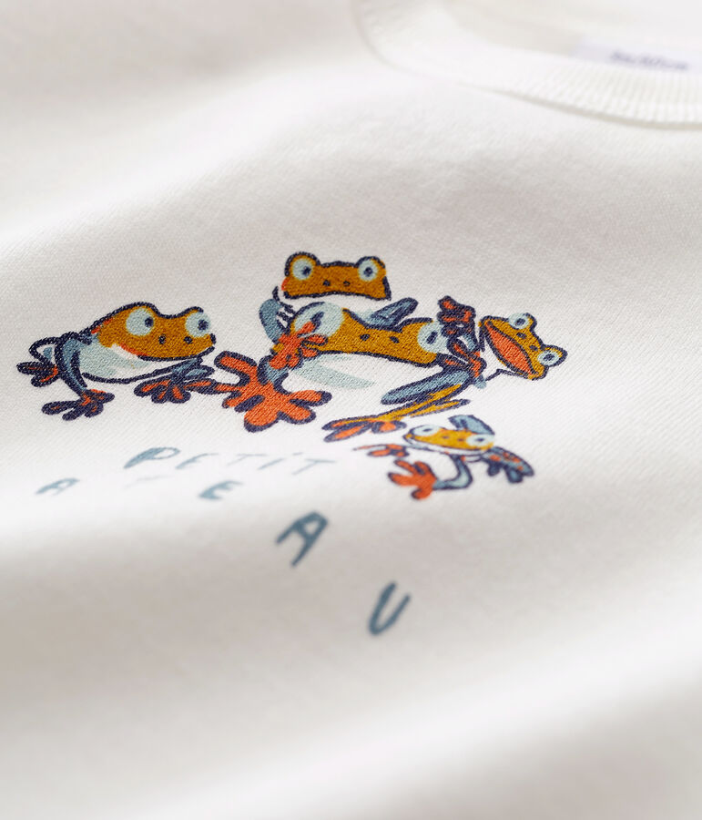 T-shirt mc beb&egrave; maschietto fantasia bianco