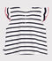 Blusa senza maniche in cotone a righe neonato bianco MARSHMALLOW/blu SMOKING