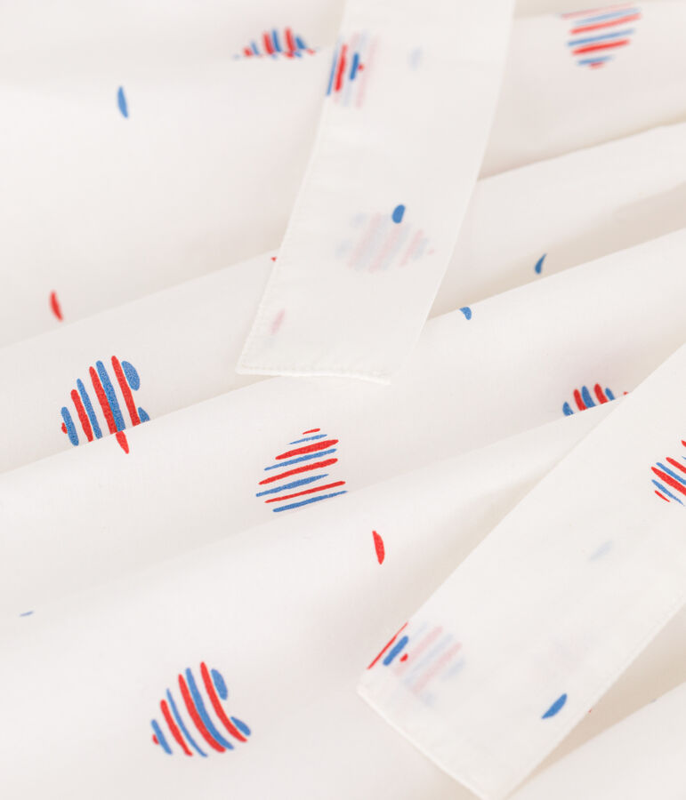 Gonna in cotone a cuori bambina ecru/multicolore