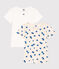 Confezione da 2 t-shirt a maniche corte bambina in cotone motivo cuore variante 1