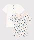 Confezione da 2 t-shirt a maniche corte bambina in cotone motivo cuore