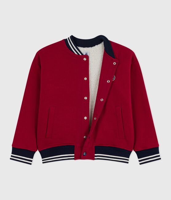 Giacca stile teddy in sherpa tinta unita bambino AMARANTE