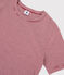 T-shirt girocollo iconica in cotone a righe Donna rosso SANGRIA/ MARSHMALLOW