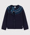 Cardigan bambina in lana e cotone blu SMOKING/bianco MULTICO