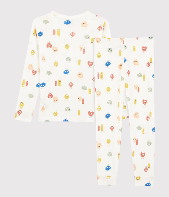 Pigiama con emoticon bambina/bambino in cotone e Lyocell bianco MARSHMALLOW/bianco MULTICO