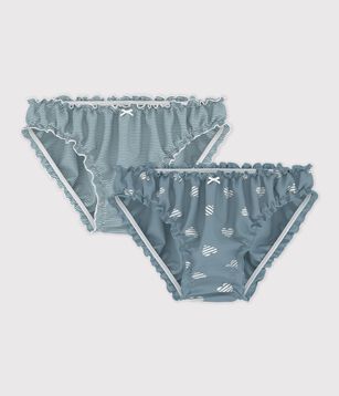 Petit Bateau - Set di 2 mutande Froufrous in cotone organico- Collezione Donna - Arancione