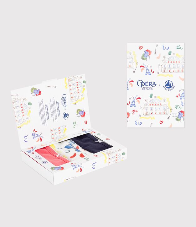 Set di slip a vita alta in cotone con stampa bambina multicolore