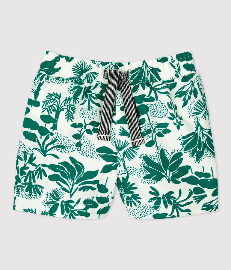 Shorts mare eco-sostenibili per beb&egrave; bianco/verde